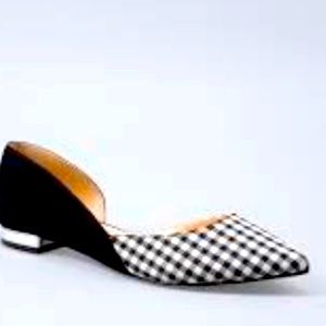 White House Black Market Gingham flats .